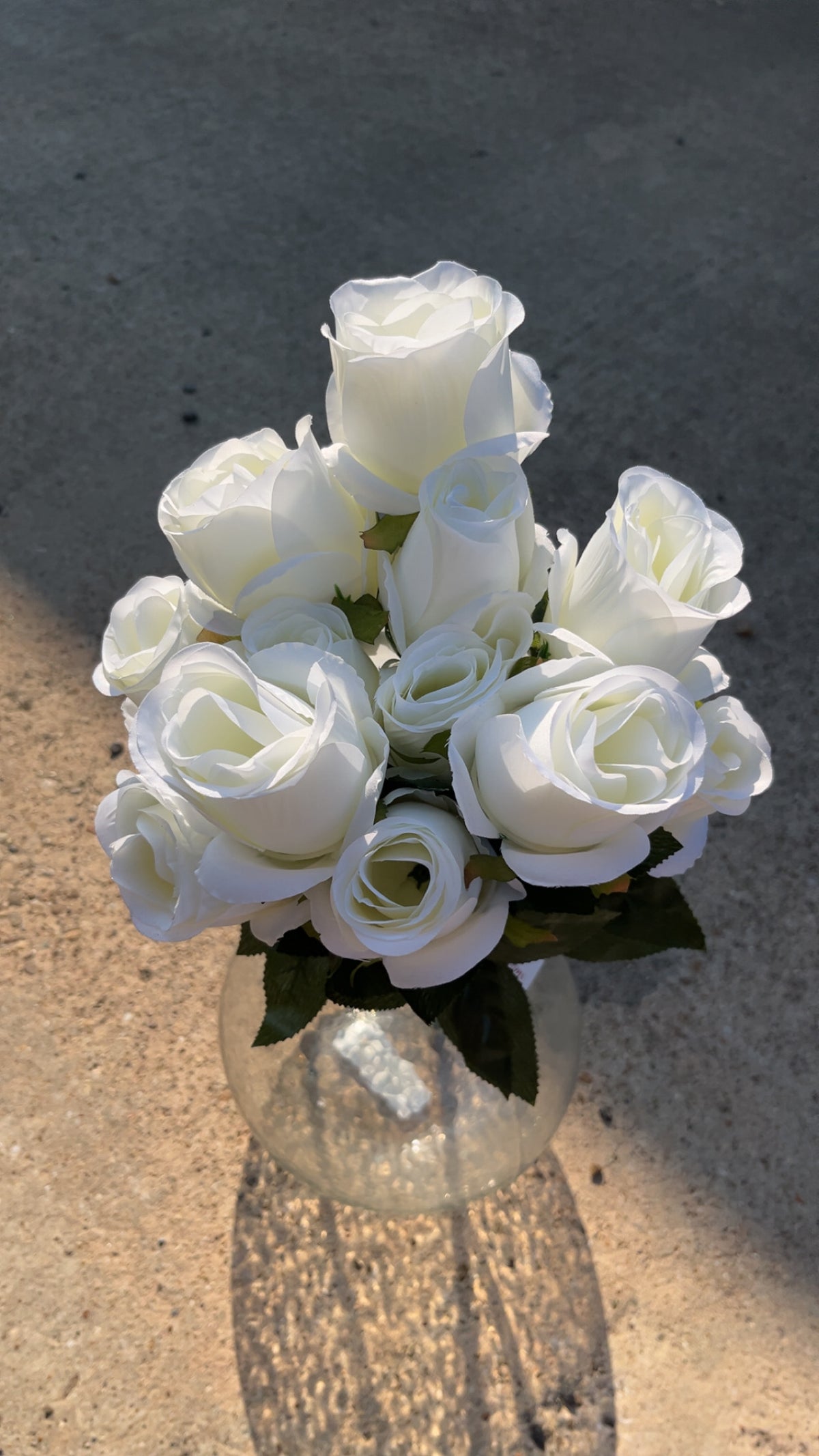 21" ROSE BUD BUSH X 12-GPB27347-CREAM