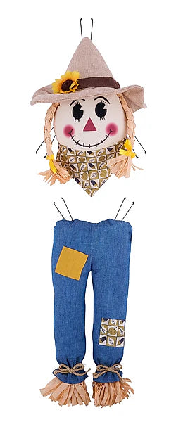 2 PIECE 29.25"H FEMALE SCARECROW KIT- TAN/YLW/BLUE/BLK- HA204282