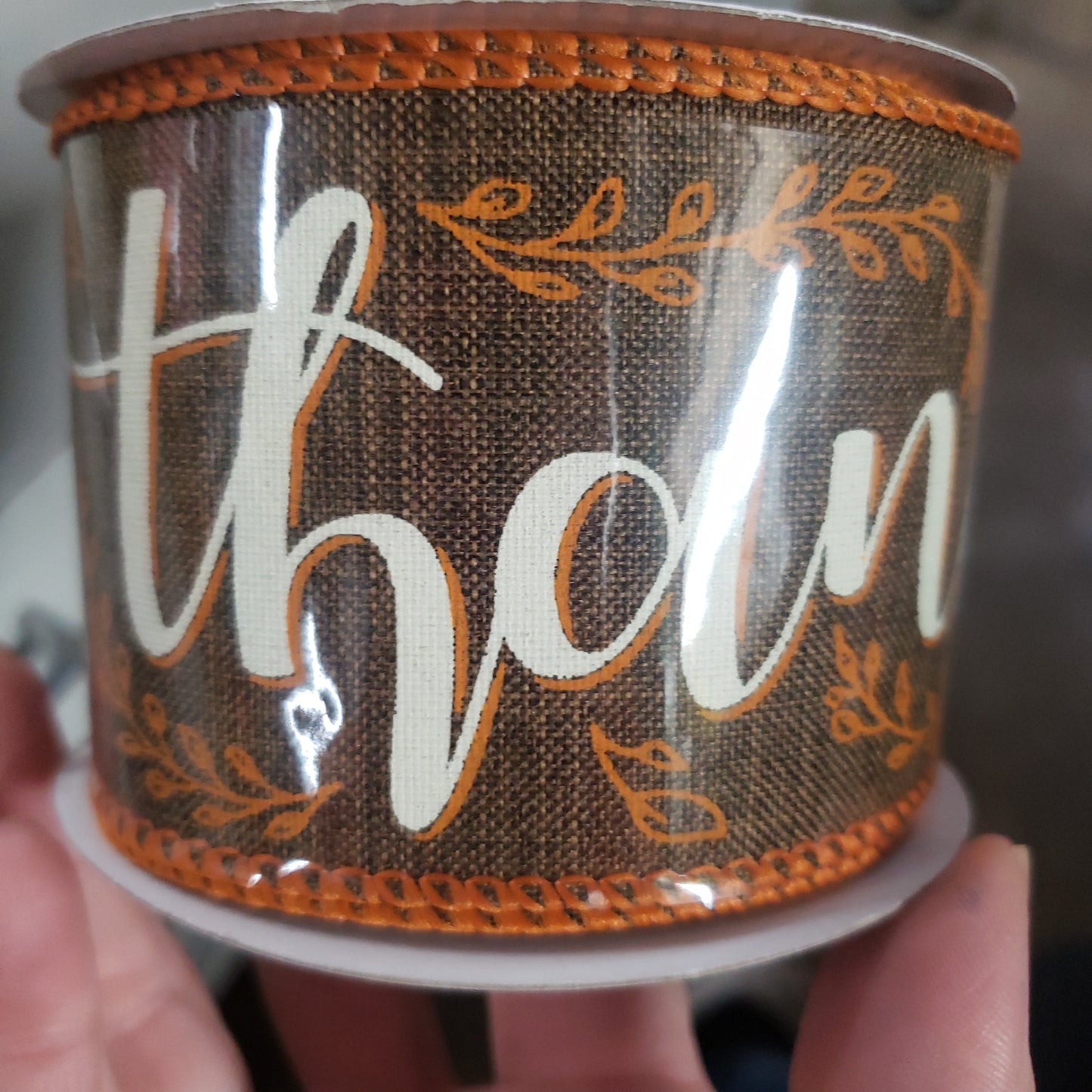 2.5"X10yd thankful fall ribbon