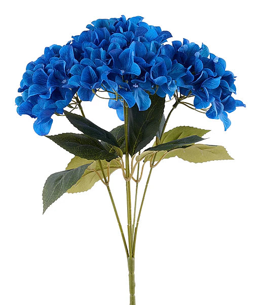 16"L FABRIC HYDRANGEA BUSH X5- ROYAL BLUE- FN175425