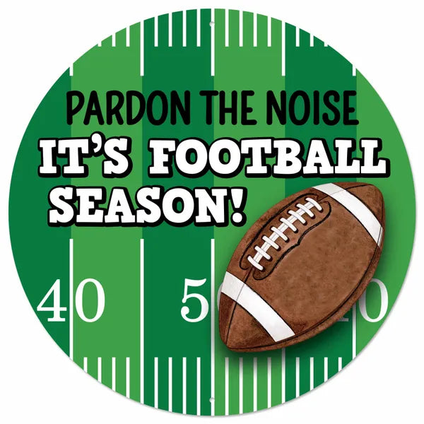 12"DIA METAL PARDON THE NOISE SIGN-GREEN/BROWN/BLACK/WHITE-MD1870