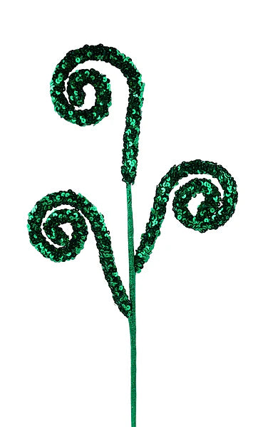 27" SEQUIN COIL SPRAY- EMERALD GREEN- XS141206