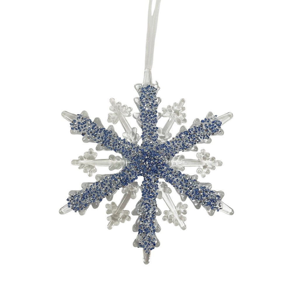 6.25"" CLEAR BLUE ACRYLIC JWL SNOWFLAKE ORN - 222396