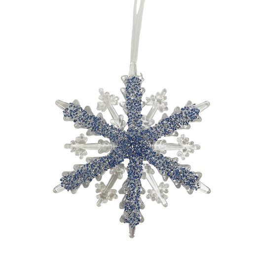 6.25"" CLEAR BLUE ACRYLIC JWL SNOWFLAKE ORN - 222396