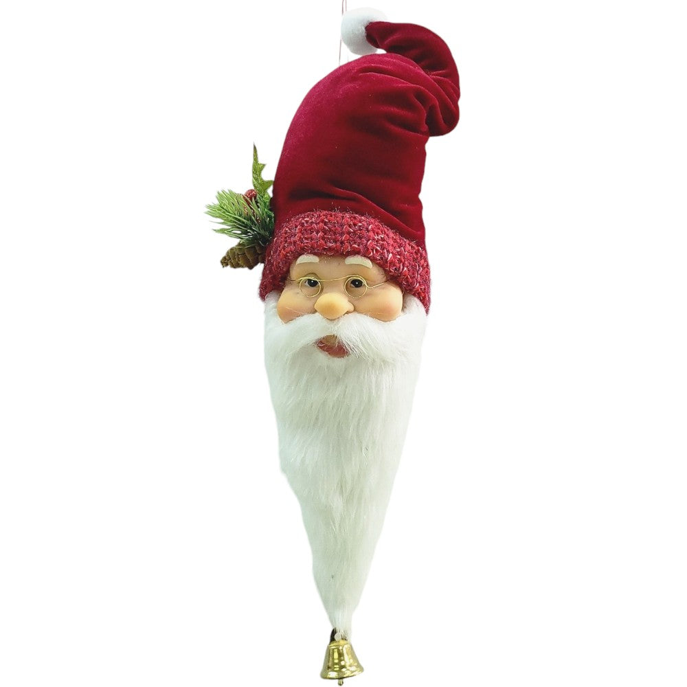18" BURG WHITE SANTA FACE ORN - 225291