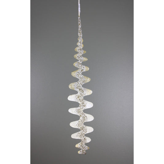 33" PLAT GOLD METALLIC GLITTER SEQUN LEAF STEM - 226351