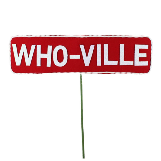 6 x 21 INCH WHO-VILLE SIGN - RED WHITE - 229093