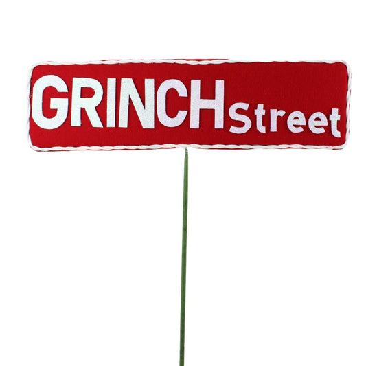 6 x 21 INCH GREEN ELF STREET SIGN - RED WHITE - 229094