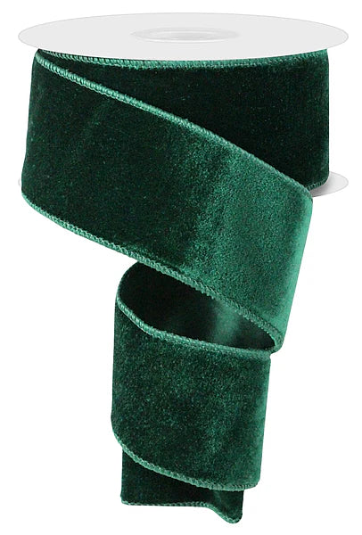 2.5"X10YD DELUXE VELVET/SATIN BACKING- HUNTER GREEN- RGE165912