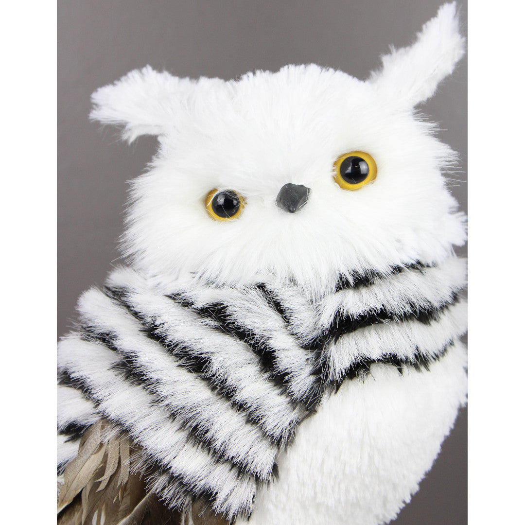 13.25 INCHES OWL - WHITE BLACK - 235715