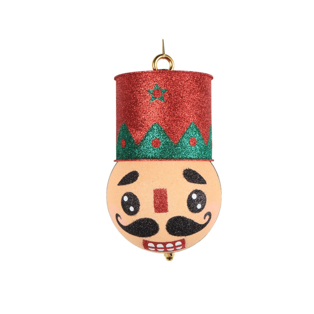 8.5" RED GREEN GLT NUTCRACKER ORN - 253634