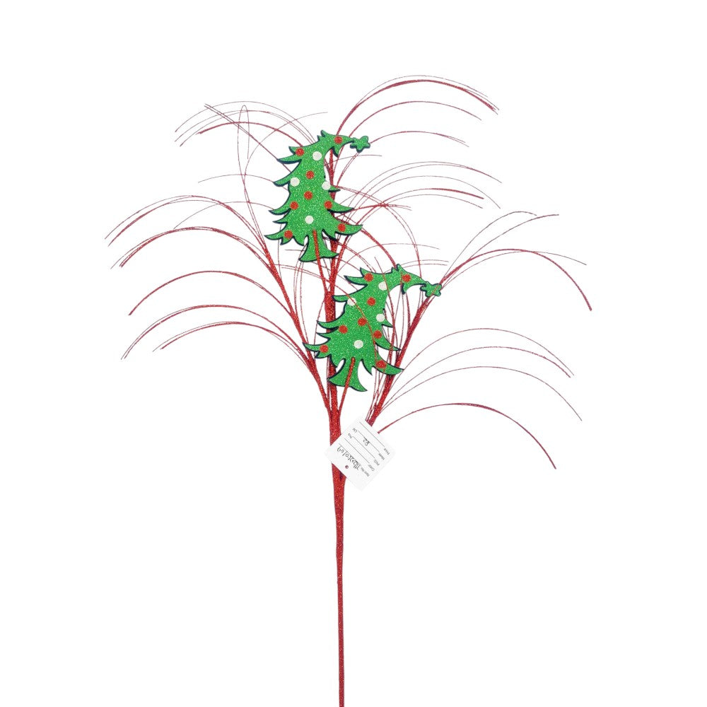 32" RED GREEN TREE GRASS SPRAY - 254993