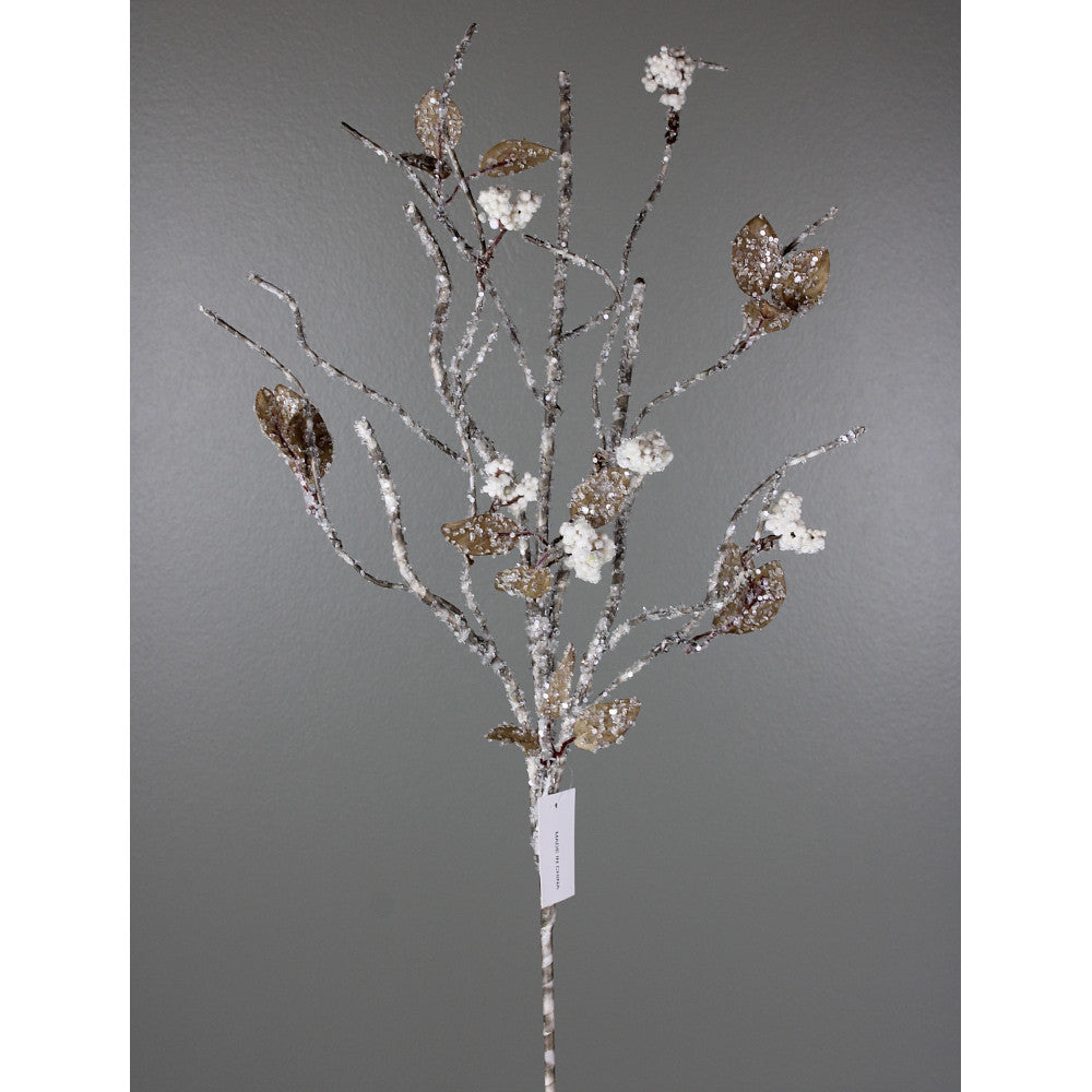 28" NATURAL SNOW LEAF SPRAY - 255660