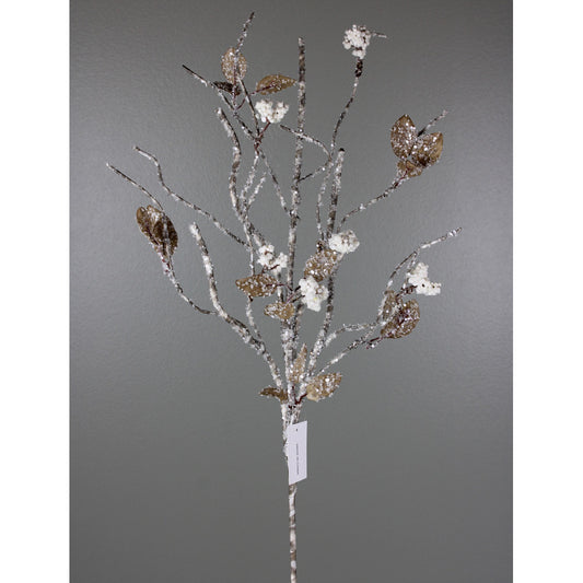 28" NATURAL SNOW LEAF SPRAY - 255660