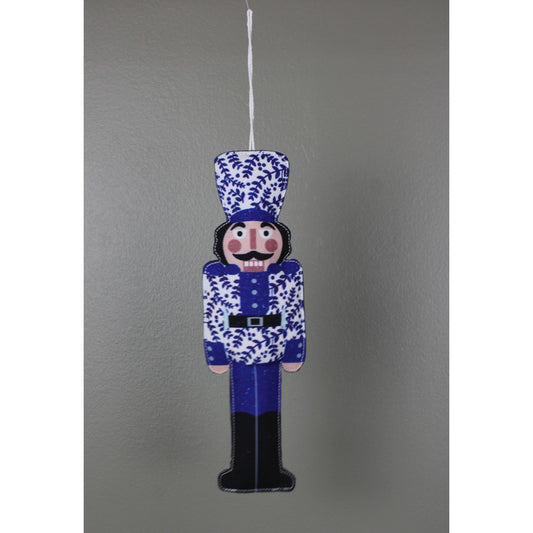 13.75" BLUE WHITE NUTCRACKER ORNAMENT - 255935