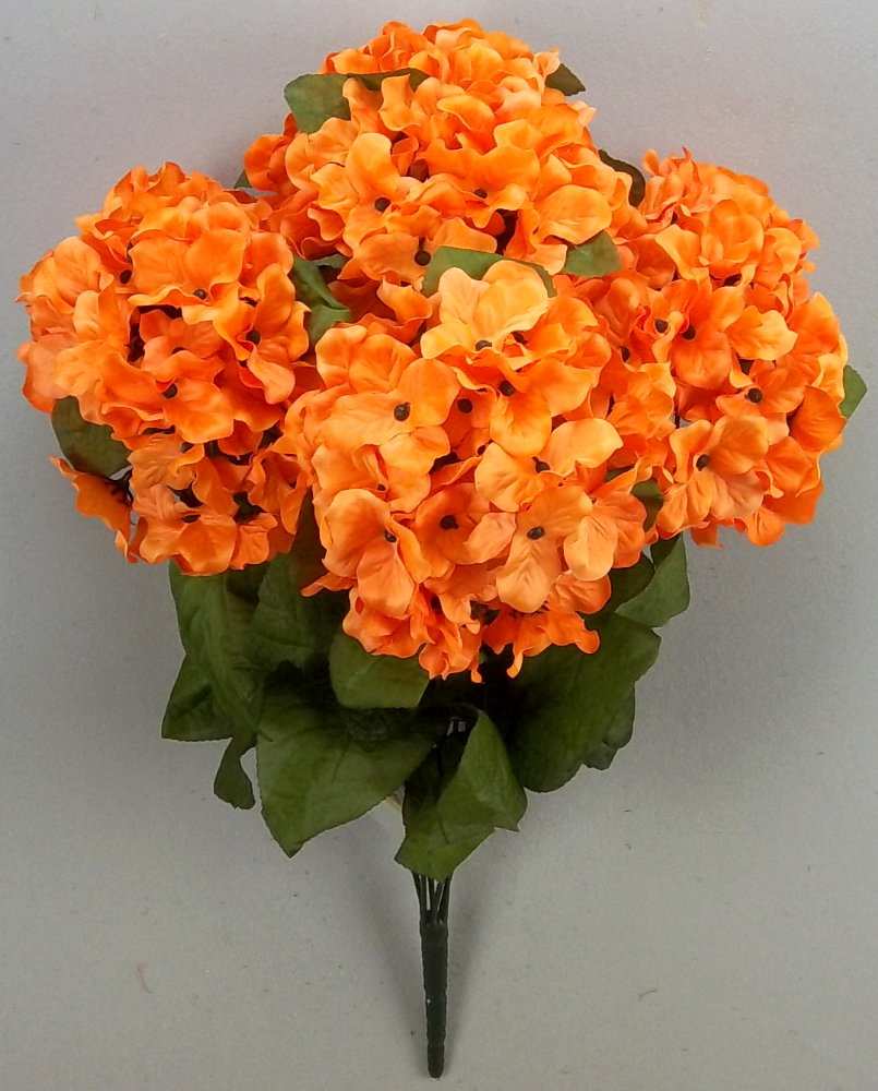SATIN HYDRANGEA BUSH X 7-GPB730-ORANGE