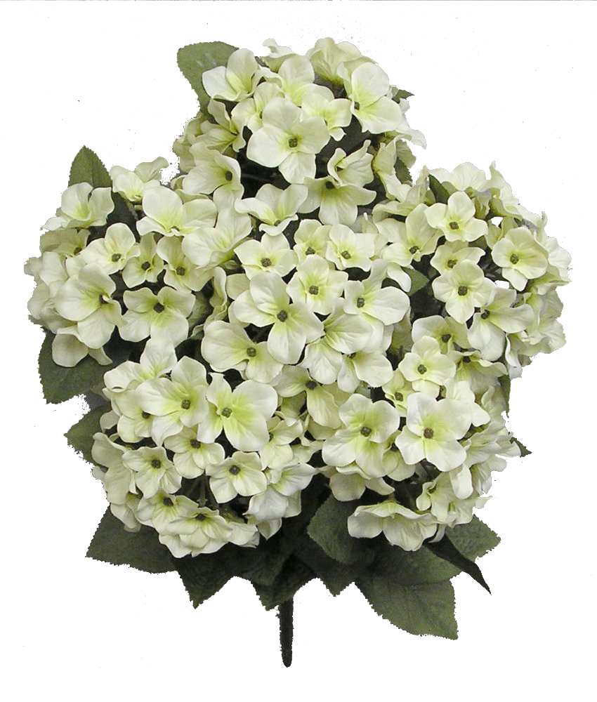 SATIN HYDRANGEA BUSH X 7-GPB730-VANILLA
