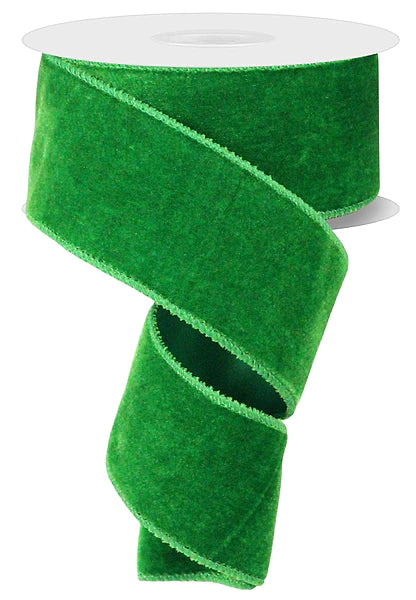 2.5"X10YD DELUXE VELVET/SATIN BACKING- EMERALD GREEN- RGE165906