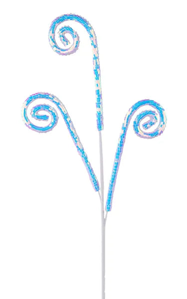 30"L Irid/Rectangular Sequin Coil Spray-Iridescent Blue-XS143403