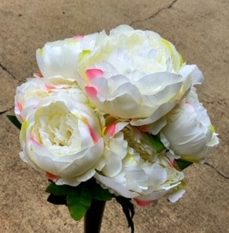 21" PEONY BUSH X 7-CREAM-30590CM