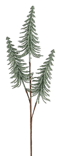 24"L POWDERED PINE TREE PICK- GREEN/WHITE- XS151843