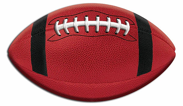 11"L X 6.5"H EMBOSSED FOOTBALL SIGN- RED/BLACK/WHITE- MD1884N2