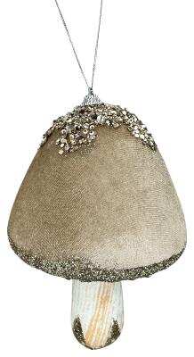 Orn Velvet Mushroom H7.5xDIA5- 86653TAUPE