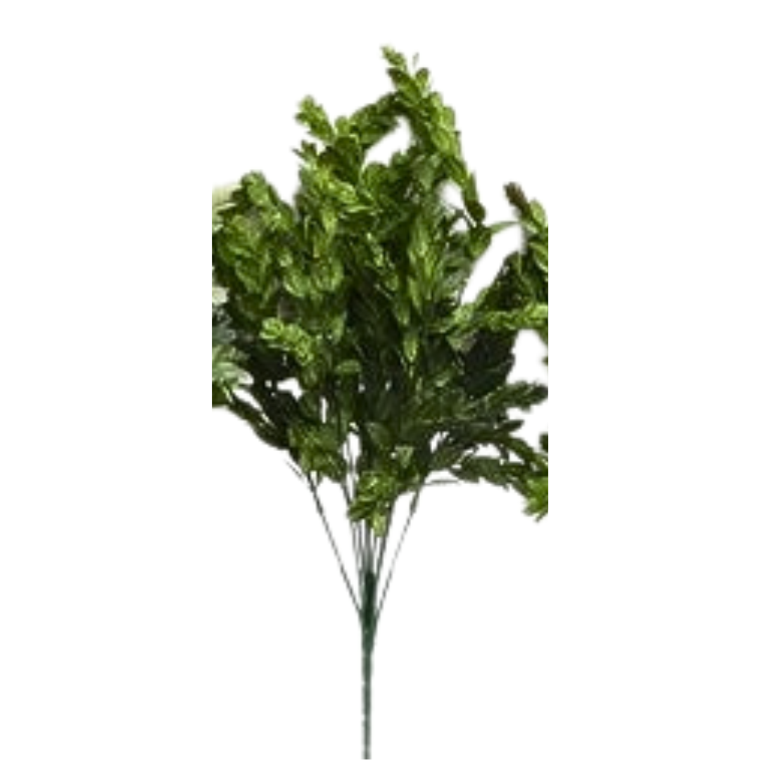 GREEN AND BROWN PLASTIC BOXWOOD BUSH X7 - 43351