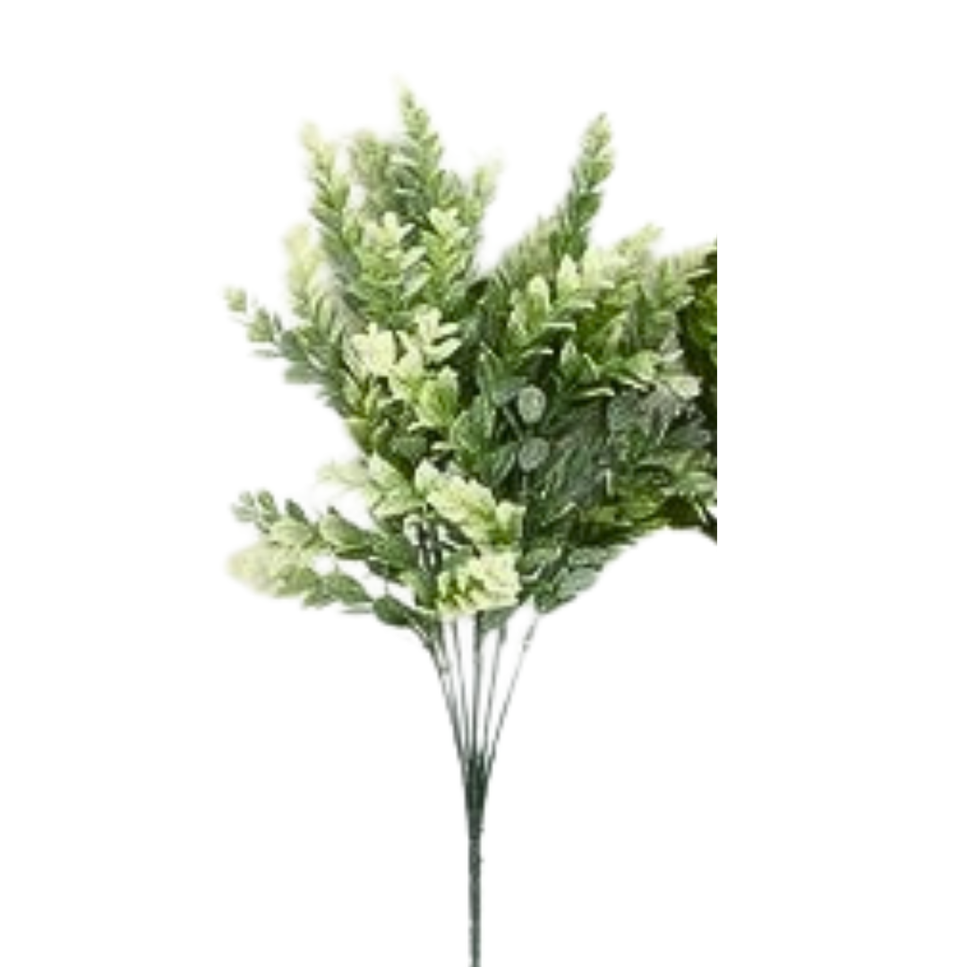 CREAM PLASTIC BOXWOOD BUSH X7 - 43353