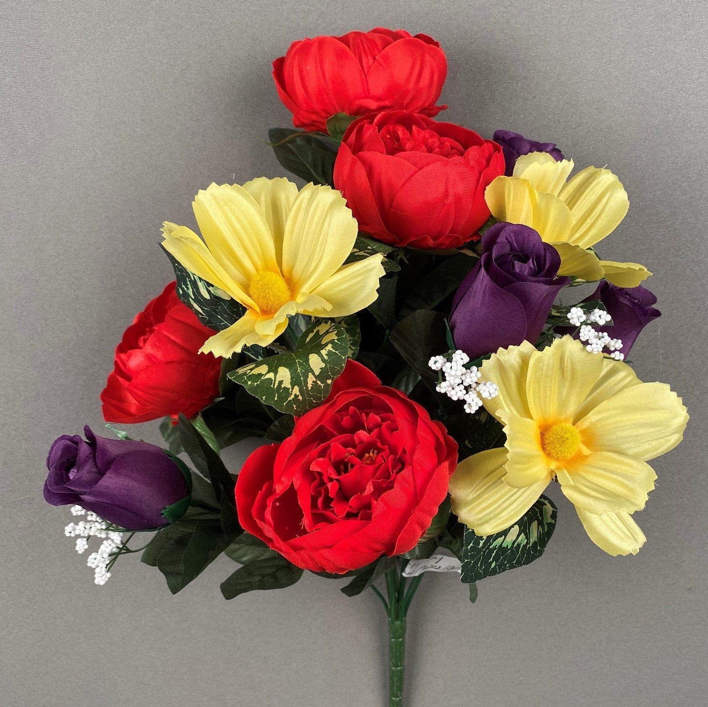 YELLOW, RED AND PURPLE PEONY COSMO BUD X12 - 45774