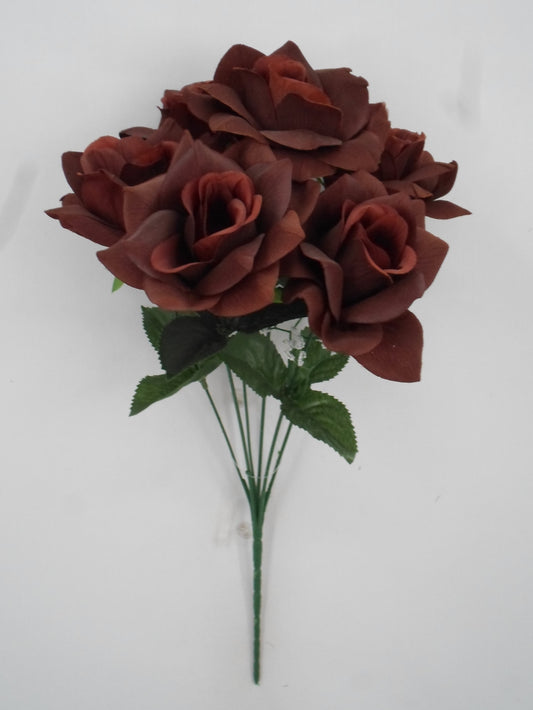16 IN PRINTING ROSE BUSH X 6 W - 57203-CHOCO