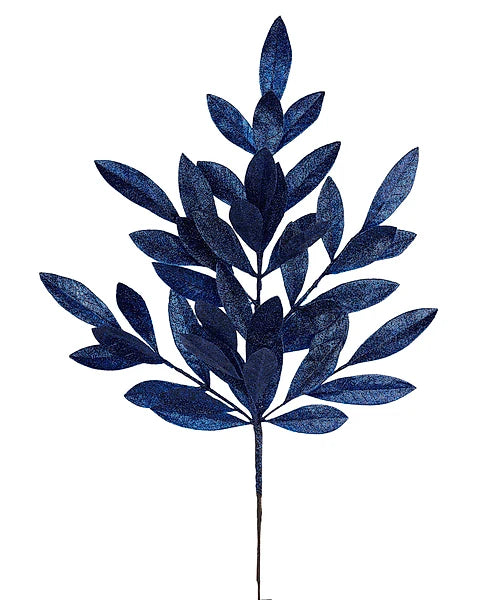 23"L GLITTER BAY LEAF SPRAY- PURPLE- XS237023