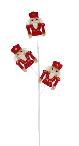 30"H Felt/Fabric Nutcracker Spray-White/Black/Red-XP018824