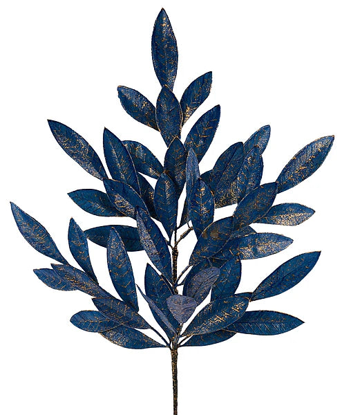 23.5"L BRUSHED BAY LEAF SPRAY- BLUE/GOLD- XX9687E6