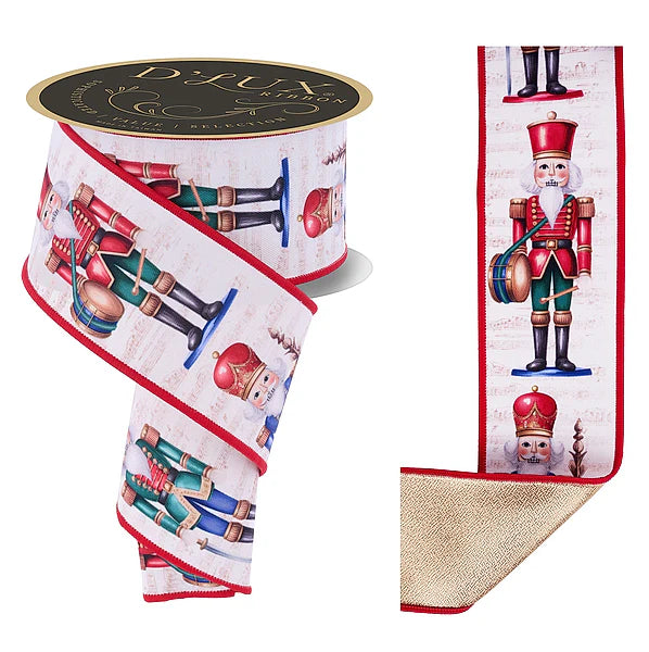 2.5"X10YD NUTCRACKER/FUSED- IVORY/EMRLD/BLUE/RED- LX10924N