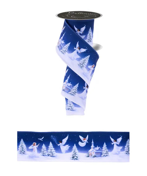 2.5" x 10yd Angel Winter Scene-White/Blue/Grn-LS1086RT