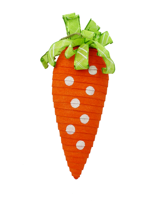 Orange Ornament  Ribbon Carrot Small D2 in x W6 in x H19 in - 62811OR
