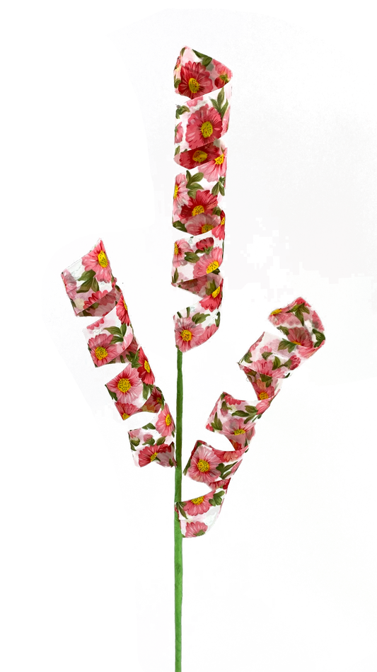 24 in Pink Floral Curl Pick x 3 - 63198PK