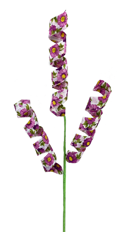 24 in Purple Floral Curl Pick x 3 - 63198PU