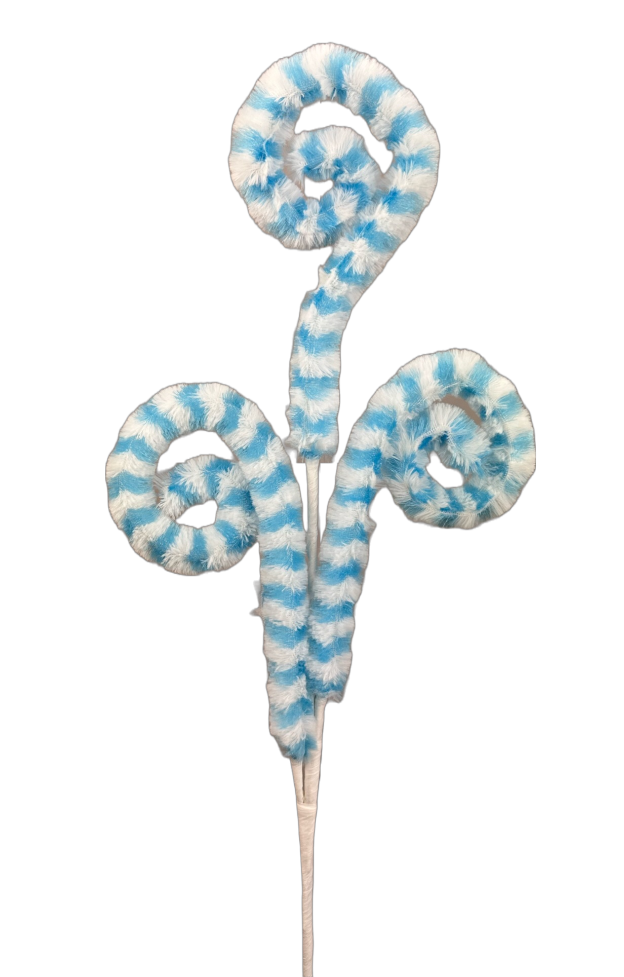 Light Blue and White Curly Spray x 3 H28 - 63414BL