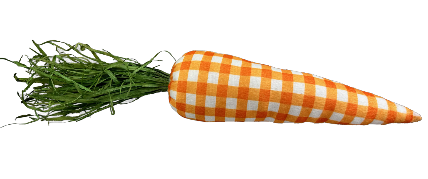 Orange Gingham Carrot H20 in x DIA 3.5 in - 63442OR