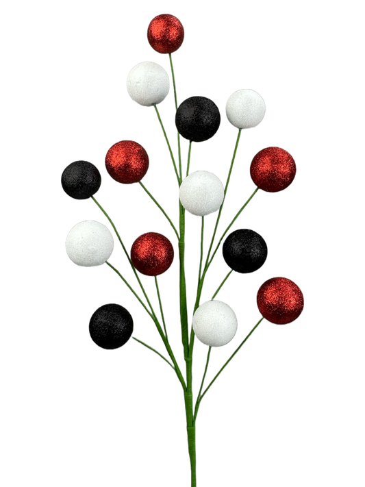 28 in Red, Black, White Gum Ball Pick x 14 - 63492RDBKWT