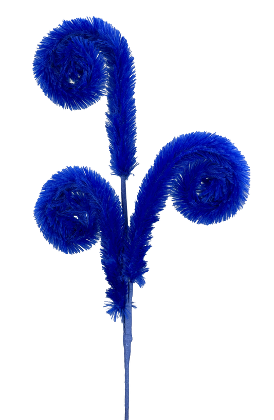 Navy Blue Furry Spiral Spray x 3 H28 - 63643NVBL