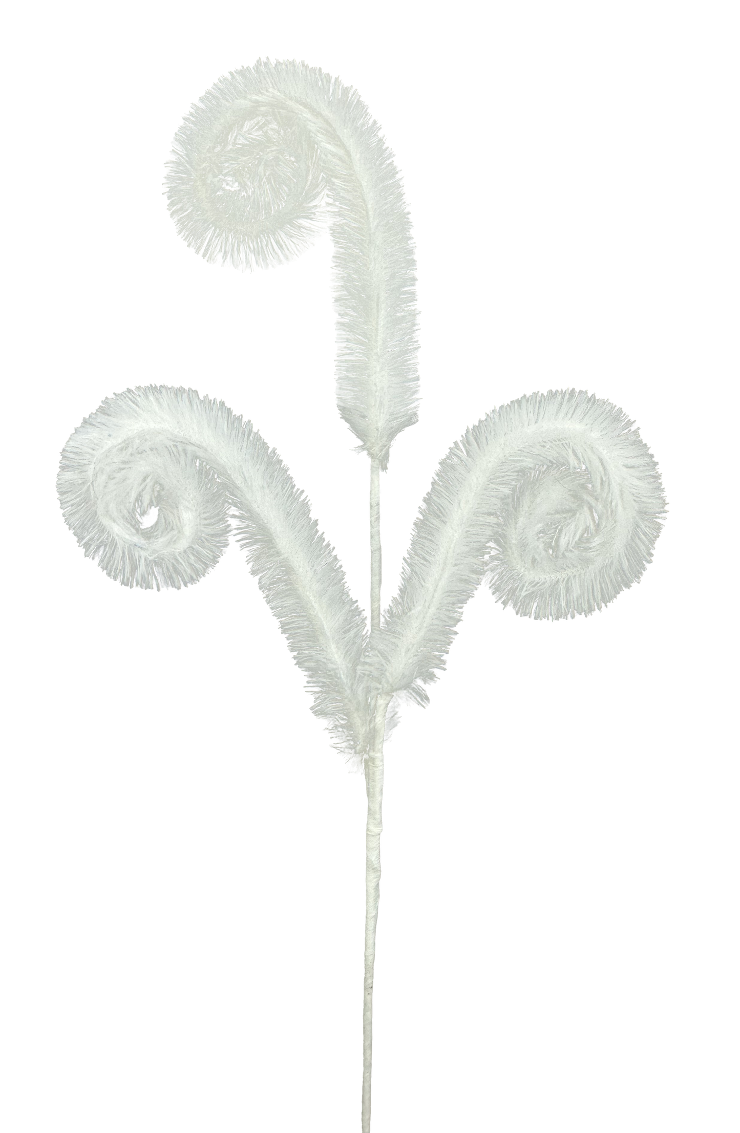 White Furry Spiral Spray x 3 H28 - 63643WT