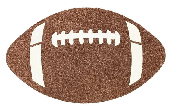 12"W X 7.25"H GLITTER FOOTBALL- BROWN/WHITE- MD027204