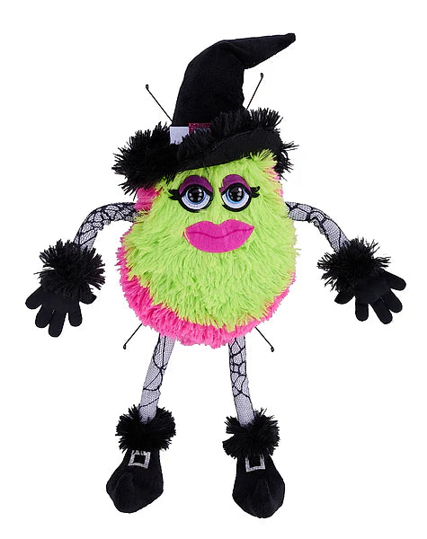 18.5"H PLUSH WITCH MONSTER DECOR- LIME/PINK/BLACK/WHITE- HH404276