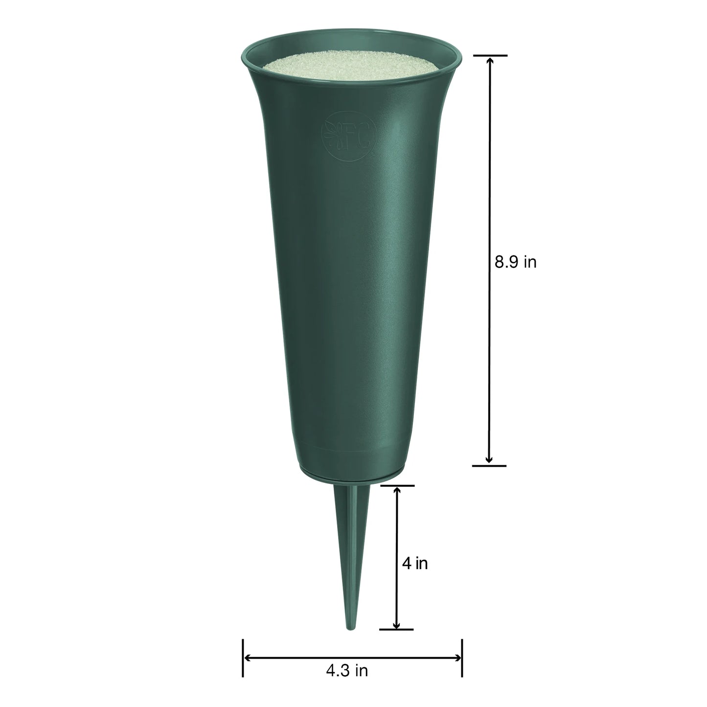 12.9" Cemetery Green Plastic Cone Vase W/Removeable spike-Green-RSFCV12U