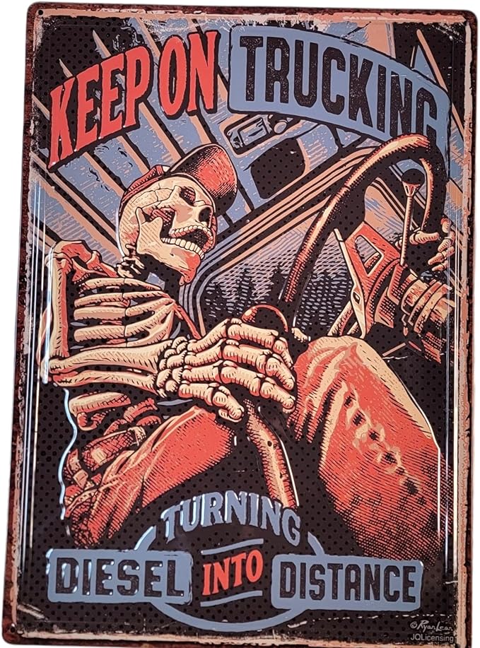 Keep On Trucking 12 x 17" Tin Metal Sign-61527