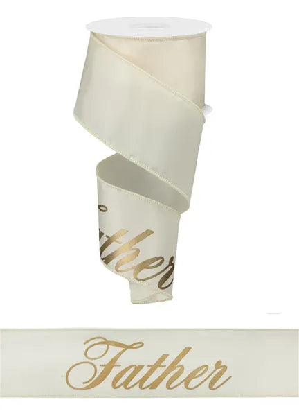 2.5" x 10yd Father-Ivory/Metallic Gold-RG185633
