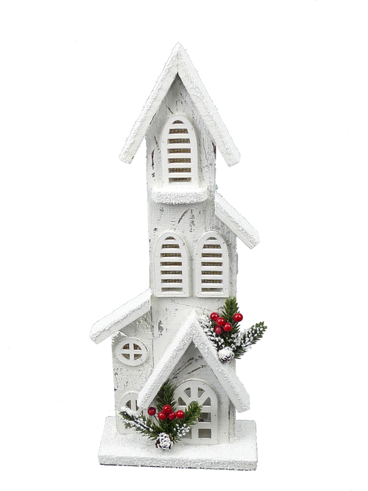 16In Wooden House 5 Led Lights - 84013WT